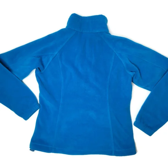 Columbia fleece blue full zip mock neck sweater jacket has pockets size medium - Picture 2 of 6
